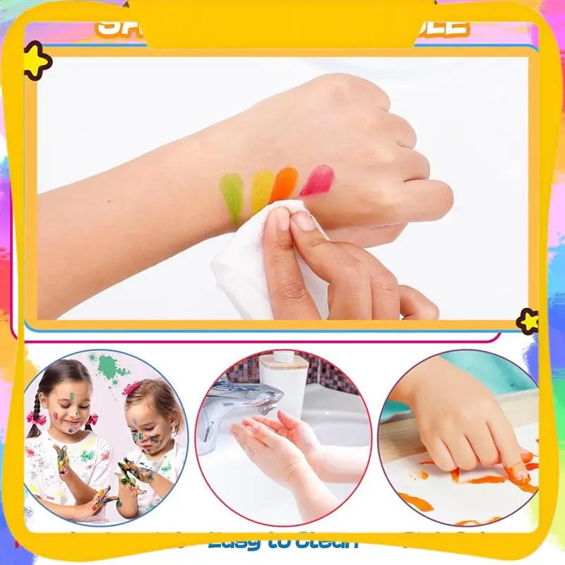 25 Colors Ink Pads With 30 Paint Pages, Washable DIY Stamp Pad, Non-Toxic Finger Painting Set 2 Pack