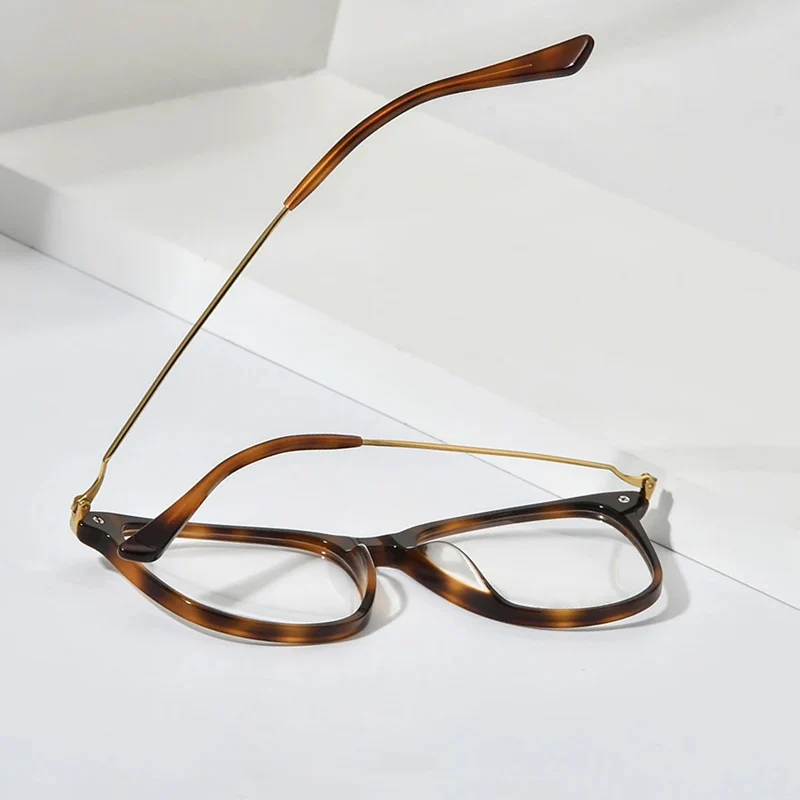 FONEX Acetate Glasses Frame Men 2024 New Retro Round Eyeglasses Women Titanium Spectacles Eyewear F85667