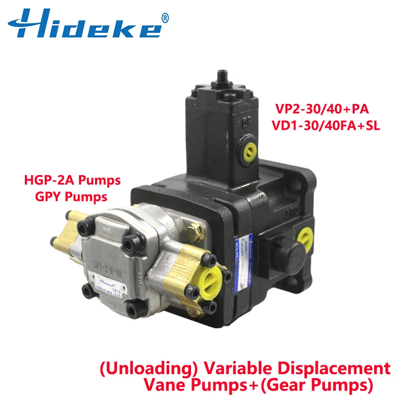 

VP2-30/40+PA+GPY/HGP-2A-F2/3/4/6/8/9/11/12 (Unloading) Variable Displacement Vane Pumps+(Gear Pumps) VGPE-F/VHI-F-30/40D-PA
