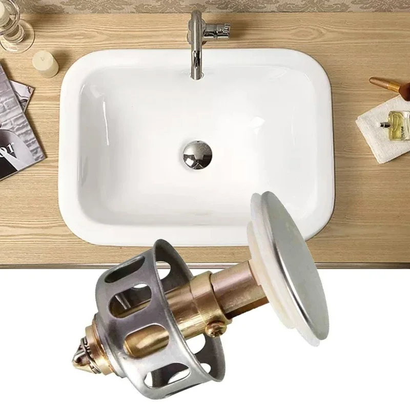 Núcleo de rebote Universal de acero inoxidable para lavabo, filtro de drenaje de rebote, colador de drenaje de bañera, diámetro de 35mm, 1 piezas