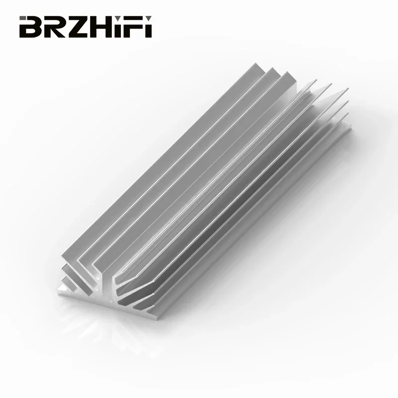 BRZHIFI-52 Quality Customized Cutting 6061 Aluminum Extrusion Profile Radiation Parts For Class A Power Amplifier Shell Cooling