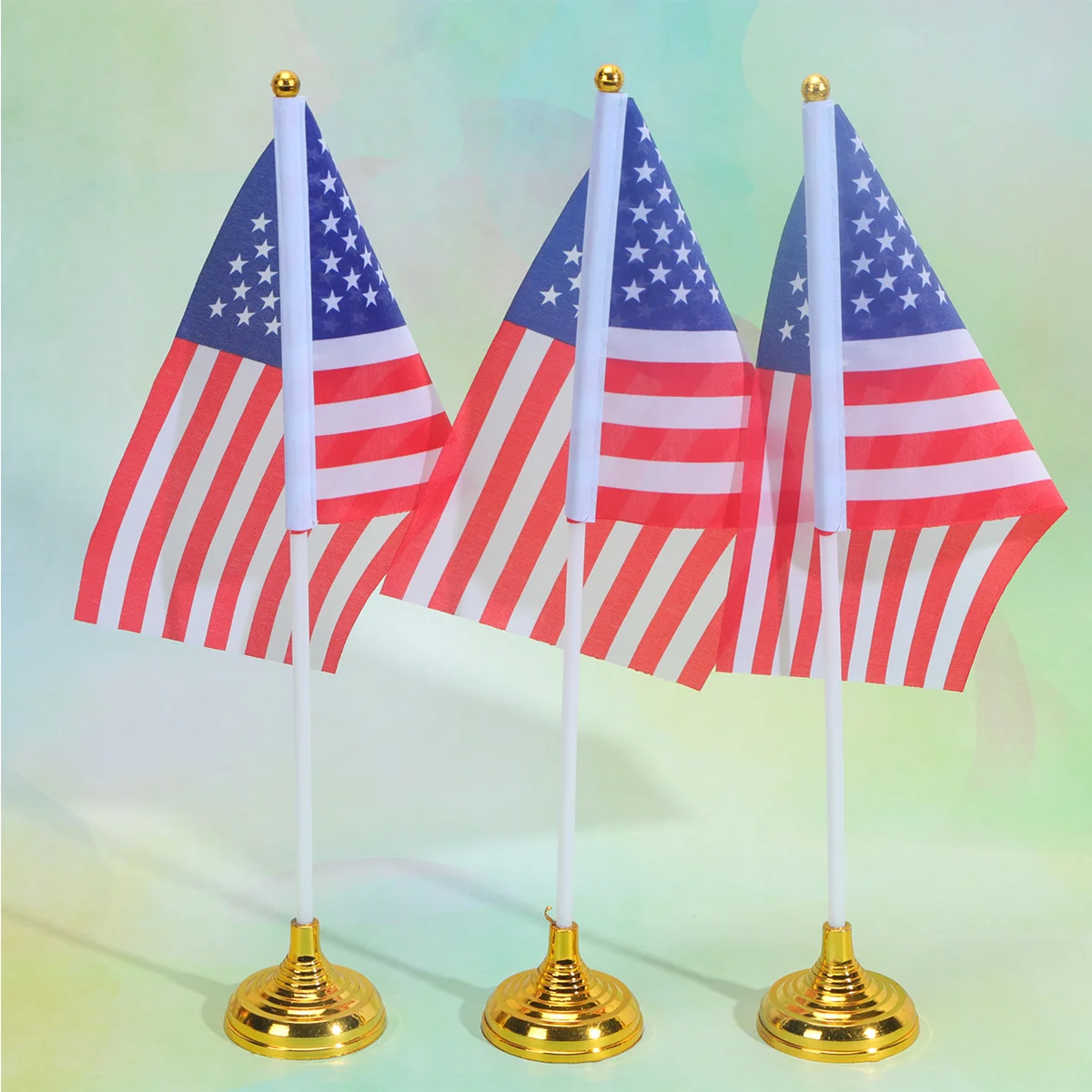 

48 pcs National Set American Desktop Polyester Gold Base Vivid Color Uv Resistant Double Stitched For Office Home Decor