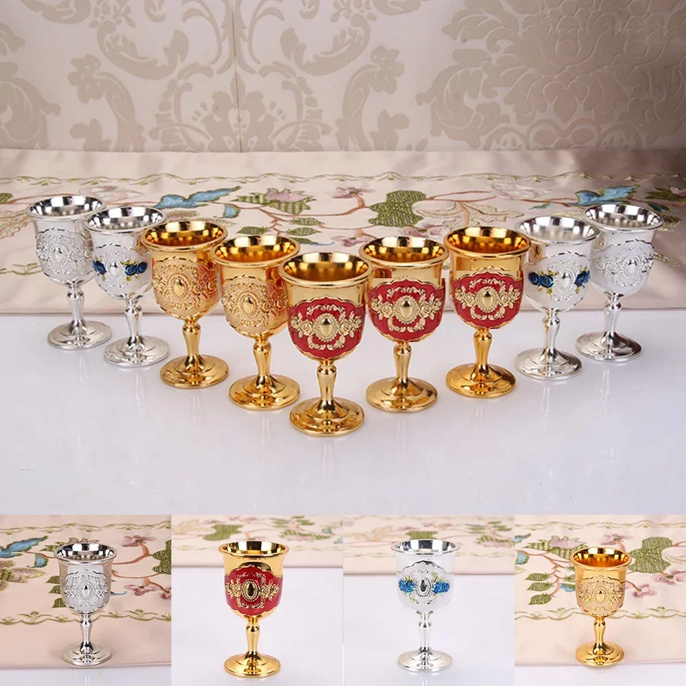 Metal Retro Wine Glasses Vintage Gold European Style Creative Cup Goblet Cocktail Cup Champagne Glasses Wine Glasses Gift