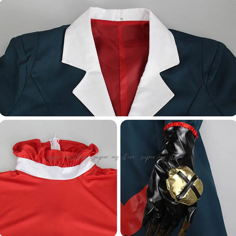 Blitzo 코스프레 코스튬 Hazbin 코스프레 호텔 헬루바 보스 블리조 의상, 맞춤형 할로윈 코믹 콘용 꼬리 포함