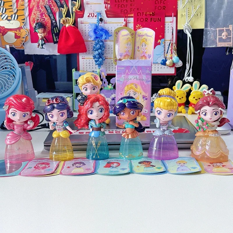 

Disney Princess Series Blind Box Toys Amine Figure Snow White Jasmine Belle Mystery Box Storage Jar Ornament Girl Surprise Gift