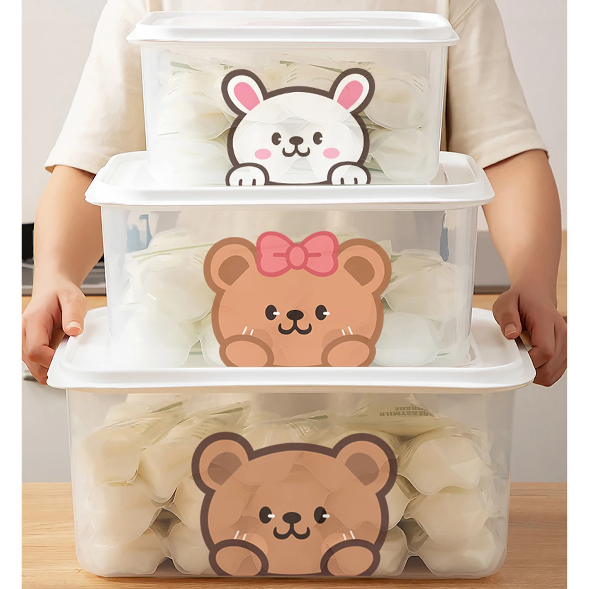 WORTHBUY Transparent Food Storage Box Breast Milk Cooler Box Refrigerator Food Keeper Sealed Breast Milk Fresh-keeping Box