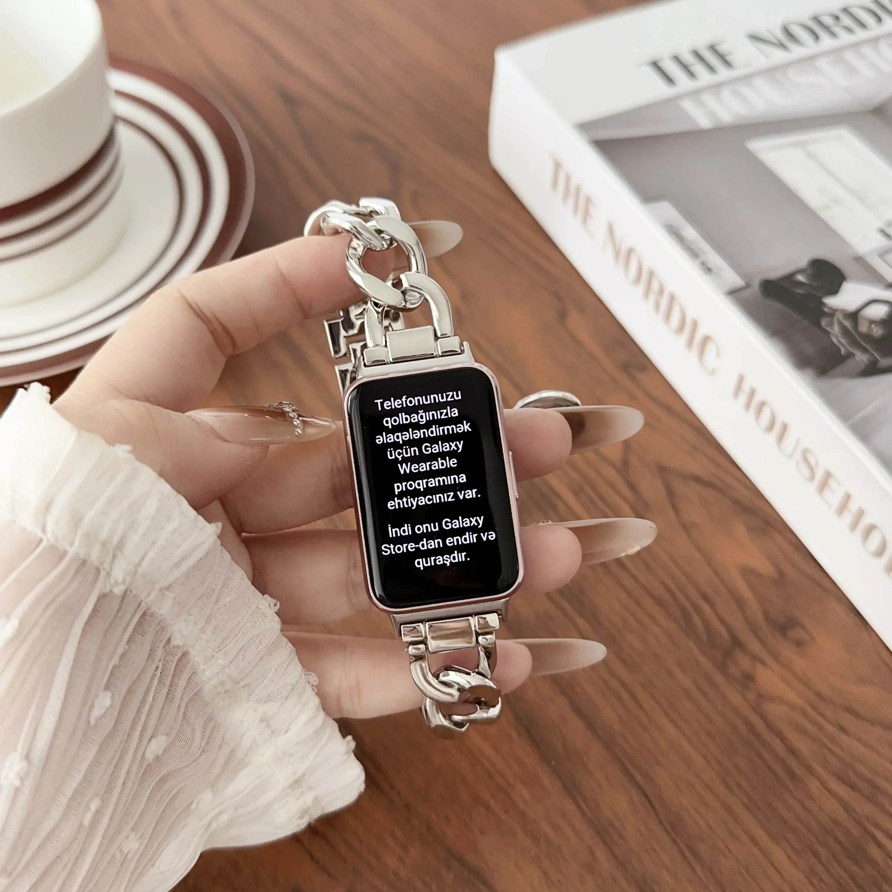 Para Samsung Galaxy Fit 3 Band Correa de Metal pulsera de negocios para Samsung Galaxy Fit3 Correa accesorios de Correa de reloj de acero inoxidable