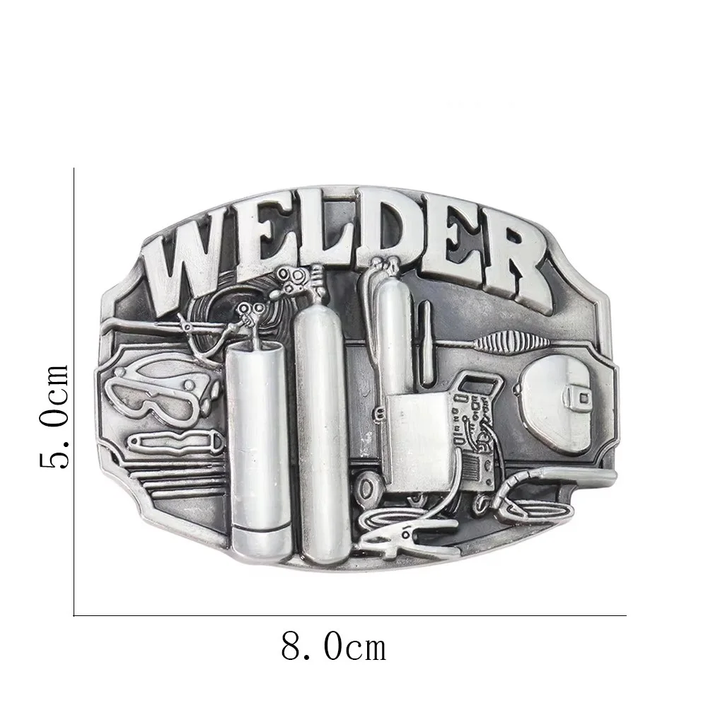 Schweißer-Gürtelschnalle aus Zinklegierung, Western-Cowboy-Vintage-Stil, lässiger Metallverschluss, Herren-Jeans-Zubehör, passend für 4 cm breite Gürtel – Detail 5