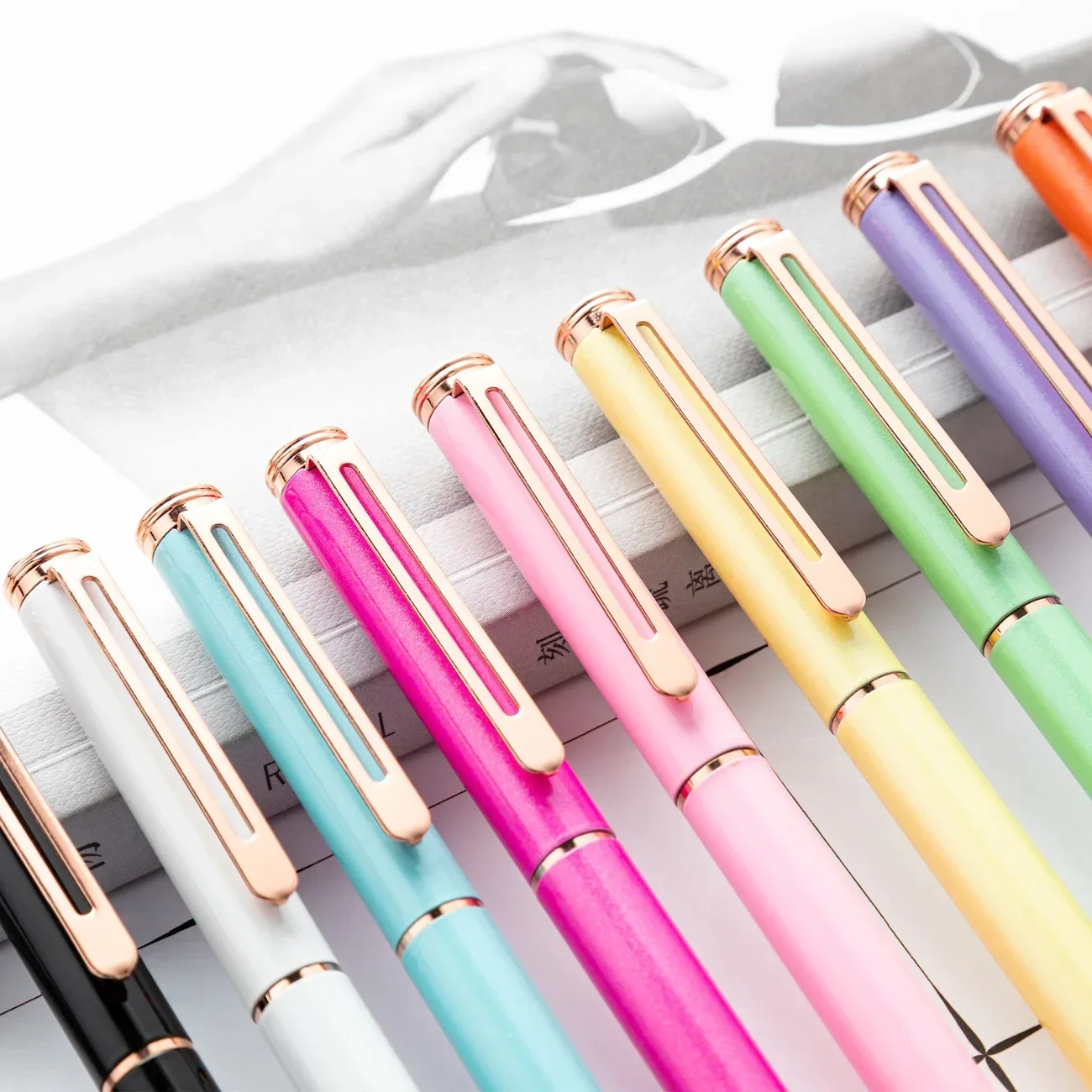 30/50/100Pcs Free Customized LOGO Metal Ballpoint Lettering Pens Engraving Text Personalized Advertising Gift Office Supplies