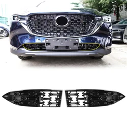for Mazda CX-5 CX5 2022-2025 Glossy Black Front Bottom Grille Cover Trim Exterior Accessories 2pcs (Only Fit American Version)