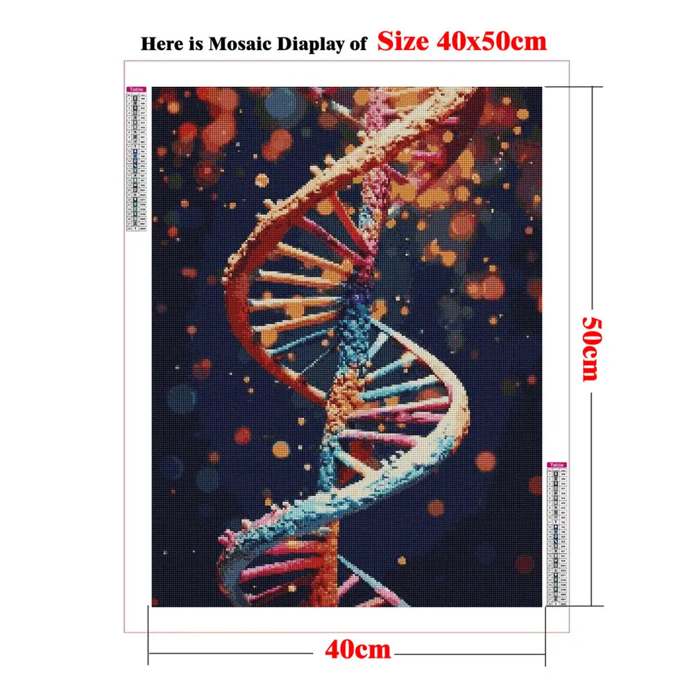 Molecular Biology Poster Full Drill Diamond Painting Kerst Handmade DNA Structure Flower Watercolor Art Science Academic Decor