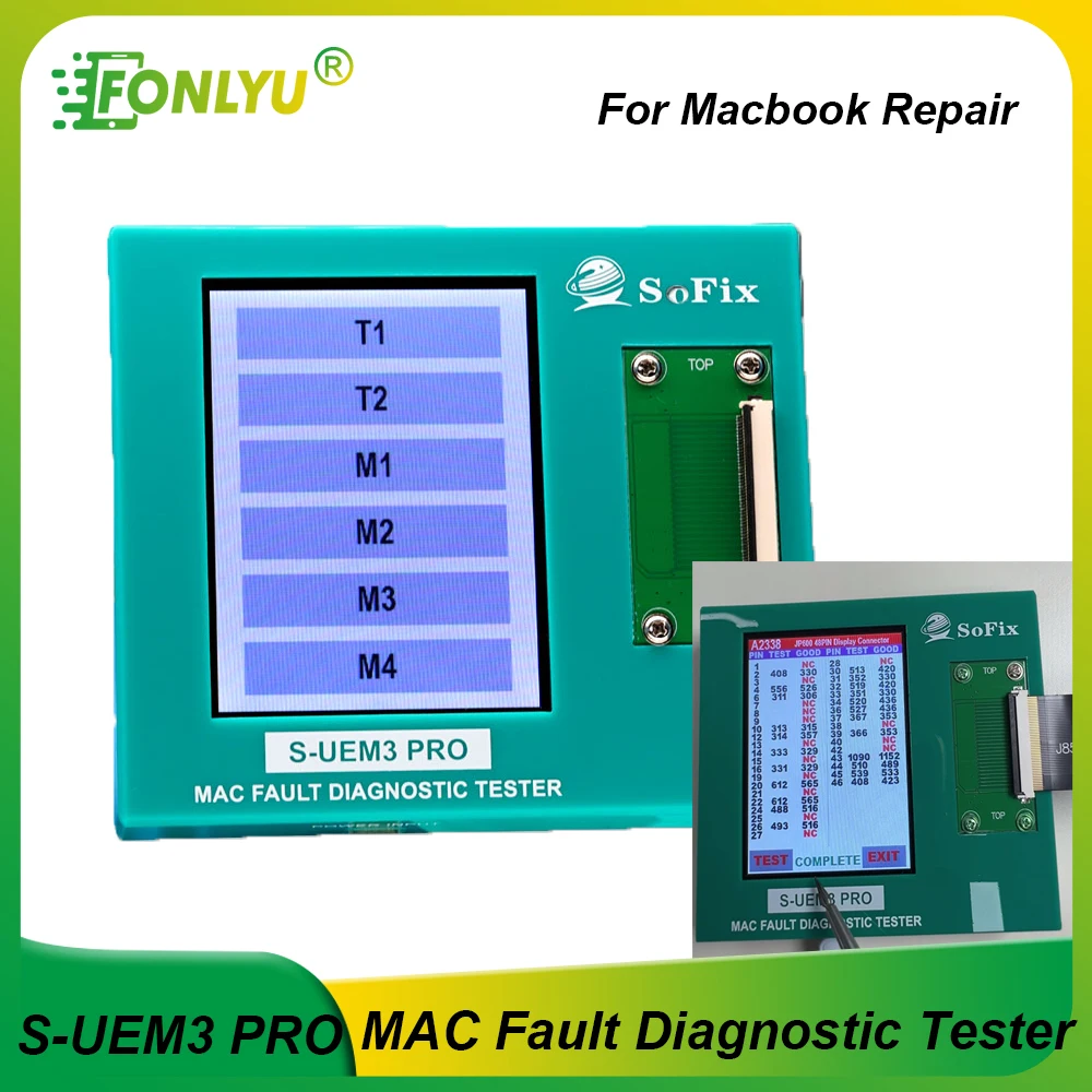 SOFIX S-UEM3 PRO Connecotor Fault Detector for Writing ROM Data for Macbook 2016-2025 T1 T2 M1 M2 M3 M4 Motherboard Repair Tool