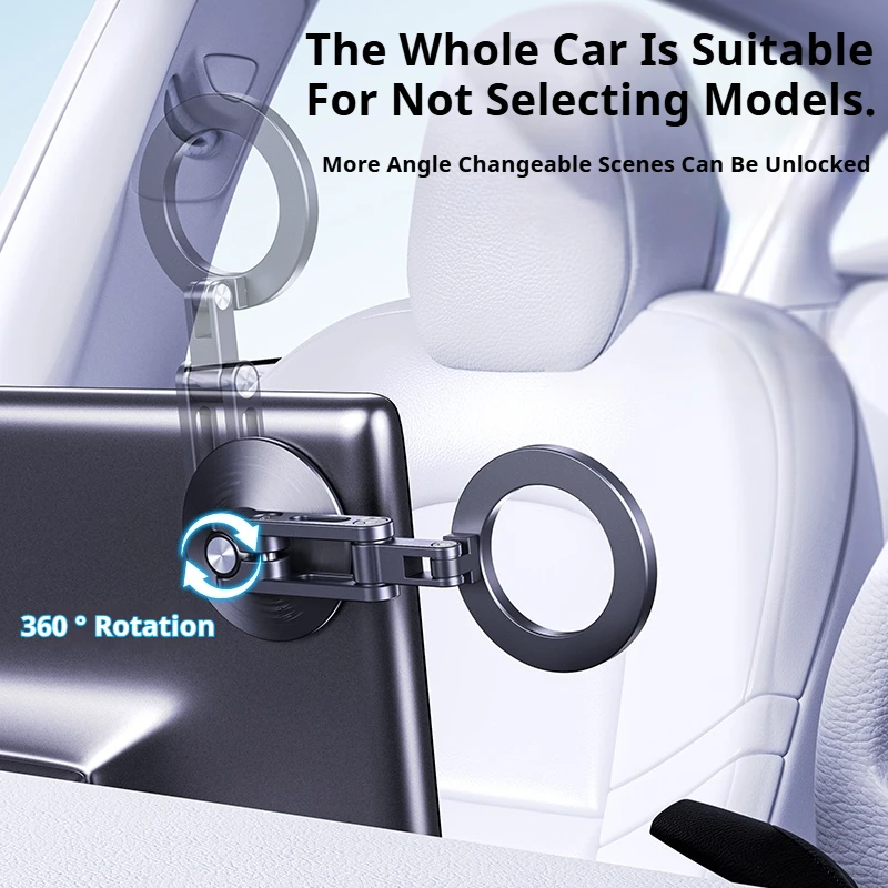 Aluminum Alloy Magnetic Mobile Phone Holder Foldable 3M Strong Adhesive Fixed Pasted Car Navigation Bracket for iPhone 14 15 16