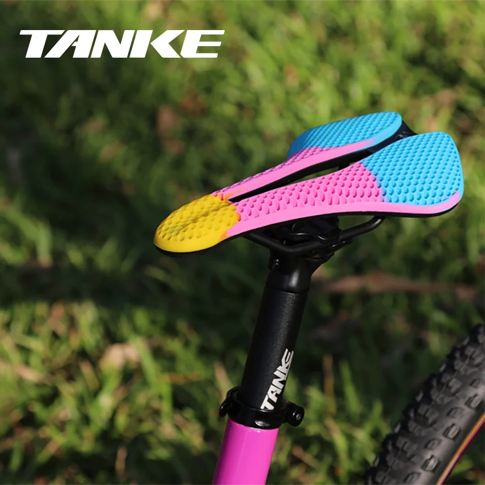 

TANKE MTB road bicycle saddle honeycomb breathable,lightweight,durable,wear-resistant,similar 3D printed noctilucent riding seat