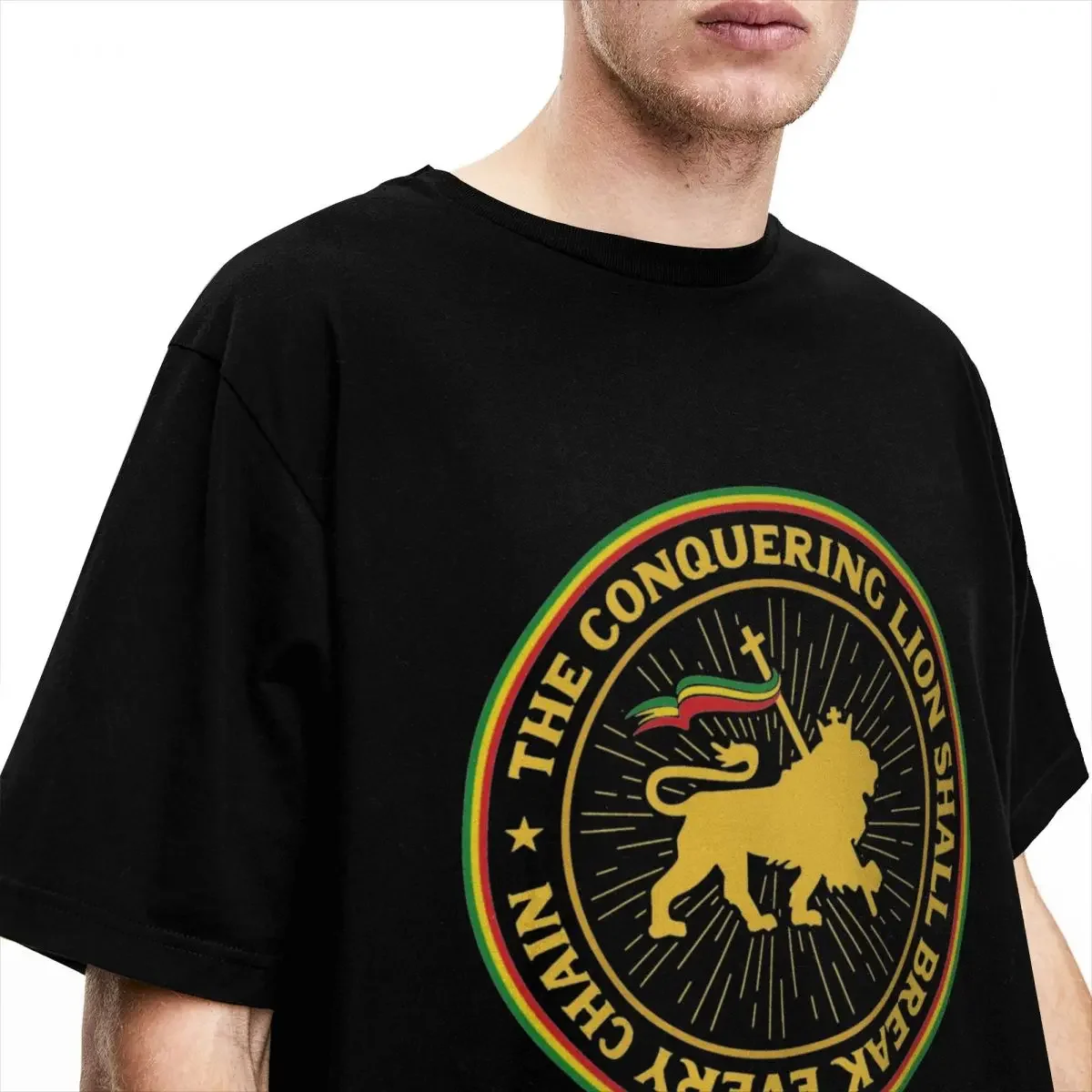 Jamaica Lion Of Judah Rastafari Rasta Stuff Shirt Men Women Rastafarianism Funny 100% Cotton Tees Birthday Present Clothes