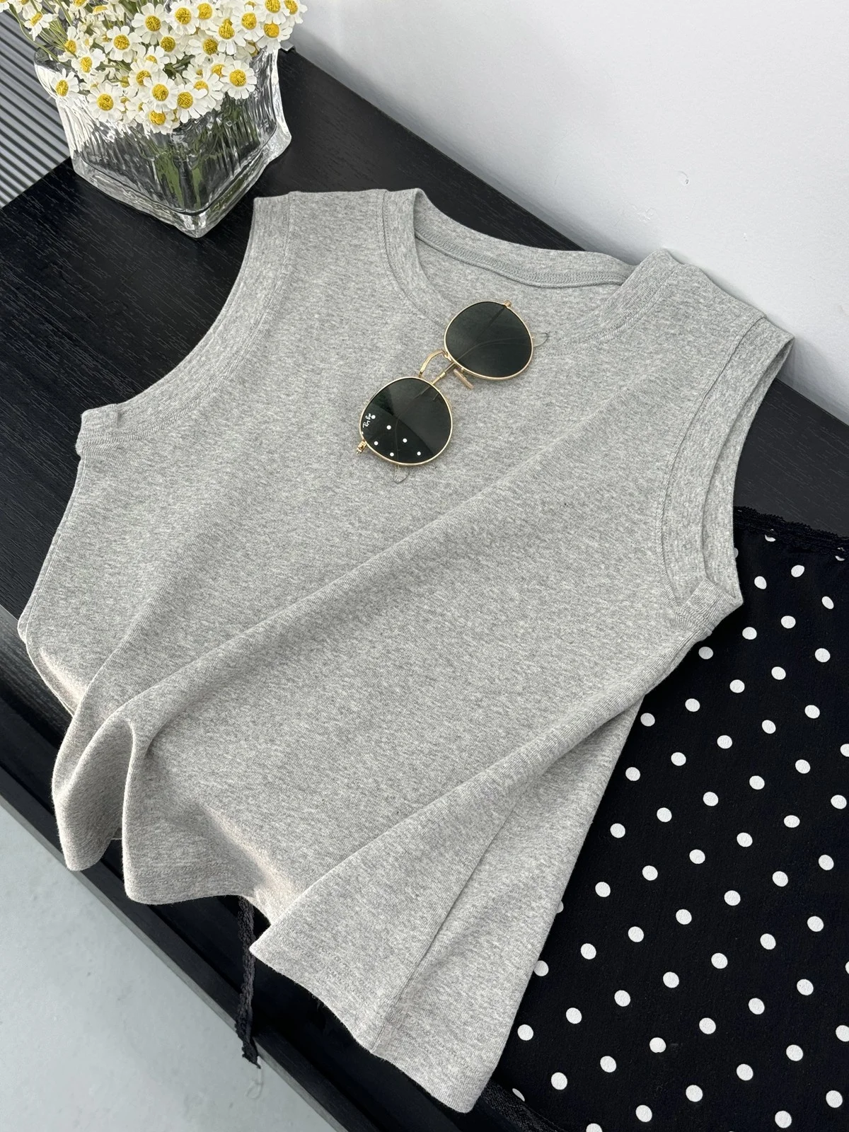 Minceur basique Sle rond Ne Svel gilet confortable quatre saisons porter intérieur Match doux Sle coton Polyester femme...