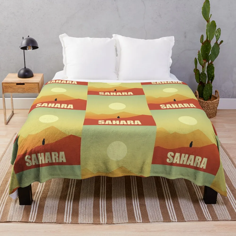 

Penguin in the Middle of the Sahara Desert Throw Blanket For Decorative Sofa Bed Fashionable Blankets