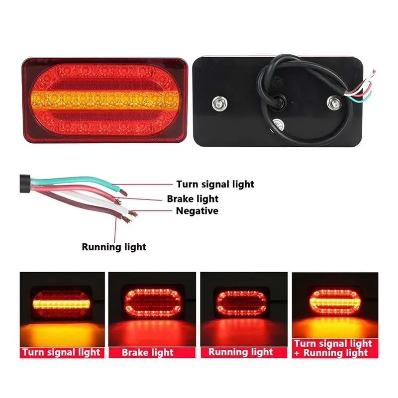 

*ABAB 12 В автомобильный светодиодный задний фонарь, тормозной индикатор, указатели поворота, водонепроницаемый задний стопорный фонарь, универсальный для караванов, грузовиков, фургонов