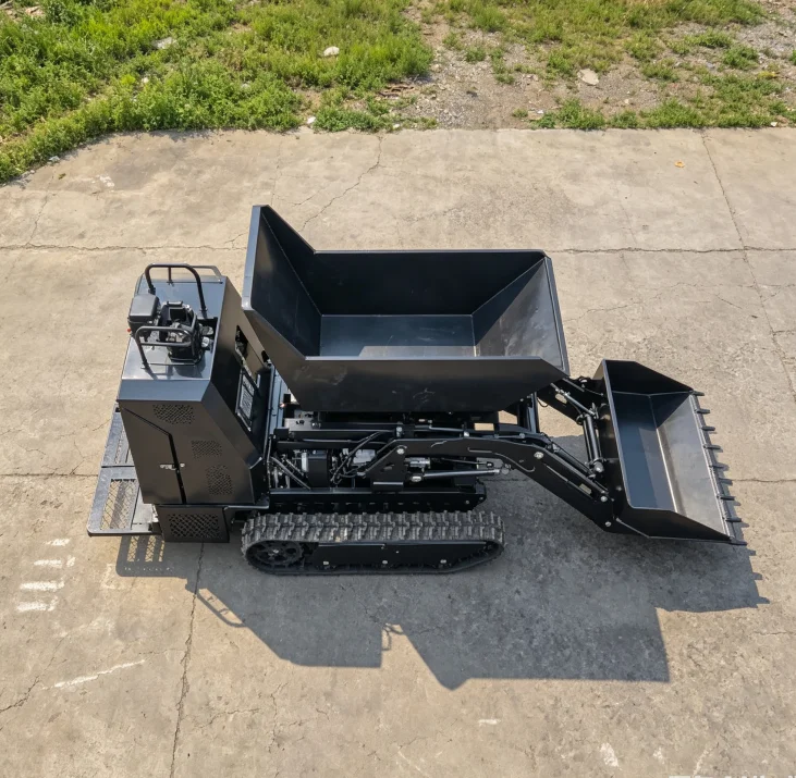 Rubber Track Mini Tracked Dumper Hydraulic Self Unloading Crawler Transporter Suitable For Wet Construction Site
