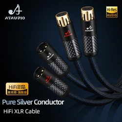 One Pair High End Sterling Silver XLR Cable Male to Female Connection Cable for Microphone Balance Cable