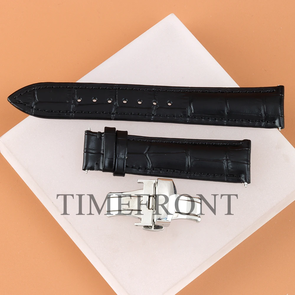 20mm Classic Leather Watchbands Fit Cocktail Time Presage Watch Accessories High-quality 316L Stainless Steel Buckle Strap Part