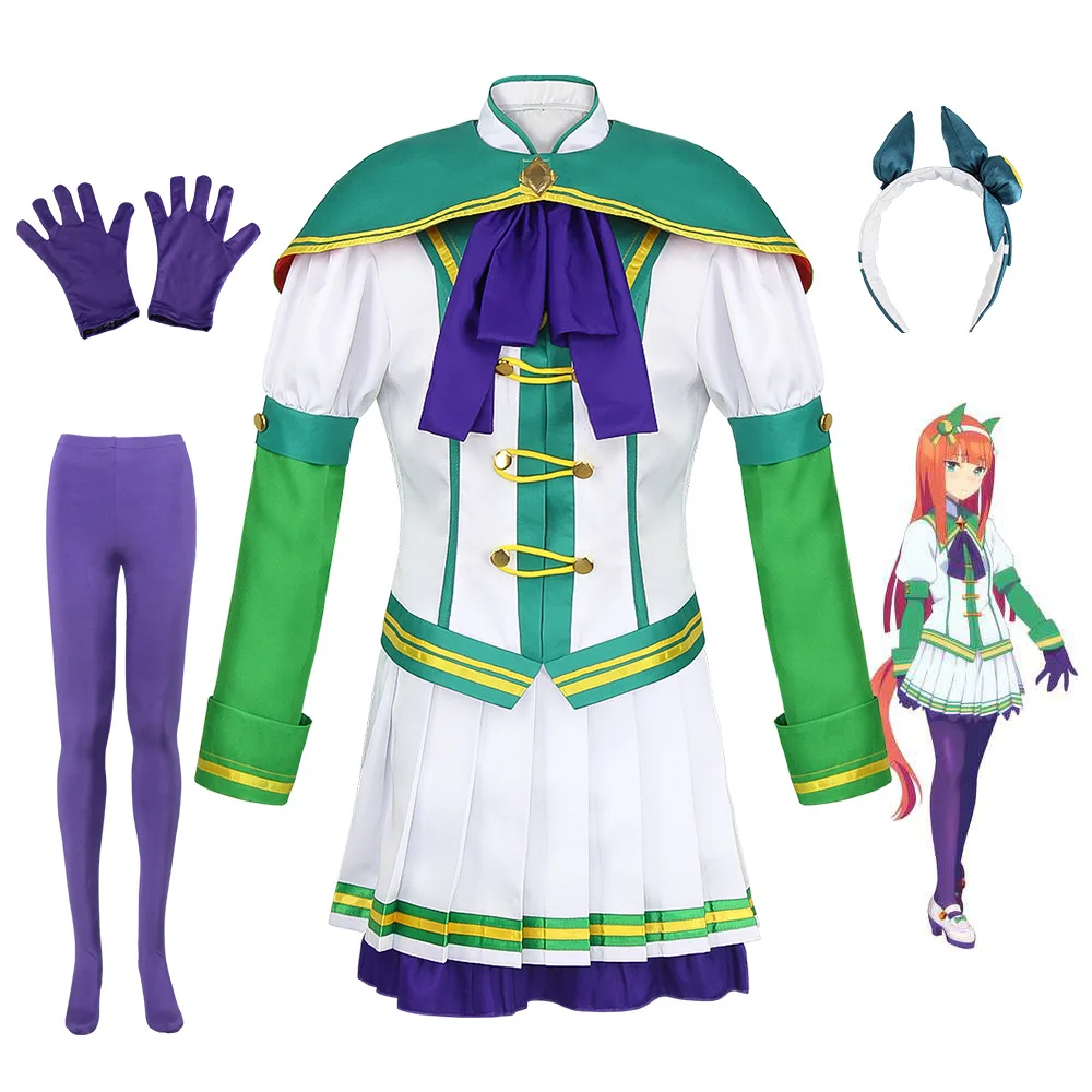 

Anime Uma Musume Pretty Derby Silence Suzuka Cosplay Costume Women Girls Halloween Christmas Party Show Costumes