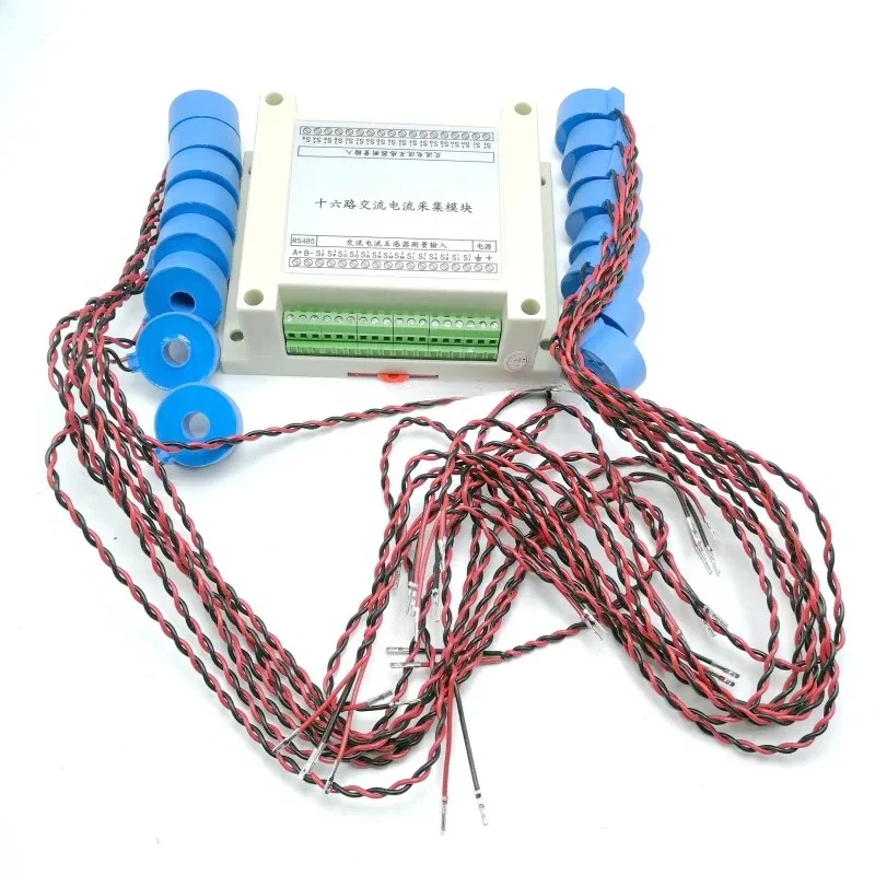 40A Multi-channel 16-channel AC current frequency measurement acquisition module RS485 sensor transmitter MODBUS-RTU