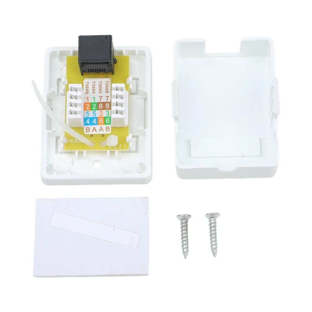 For Wall Installation Network Wall Plate CAT5E Data Socket Easy Installation Network Mount Network Outlet 6.58*4.95*2.52cm