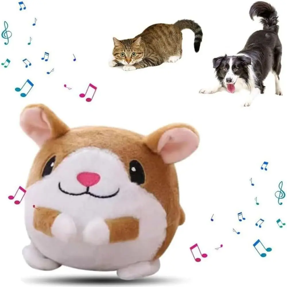 Plush Dog Chew Toys Squeaky Music Vibration Dog Interactive Toy USB Charging Santa Claus Pet Bouncing Ball Toy Pet Supplies