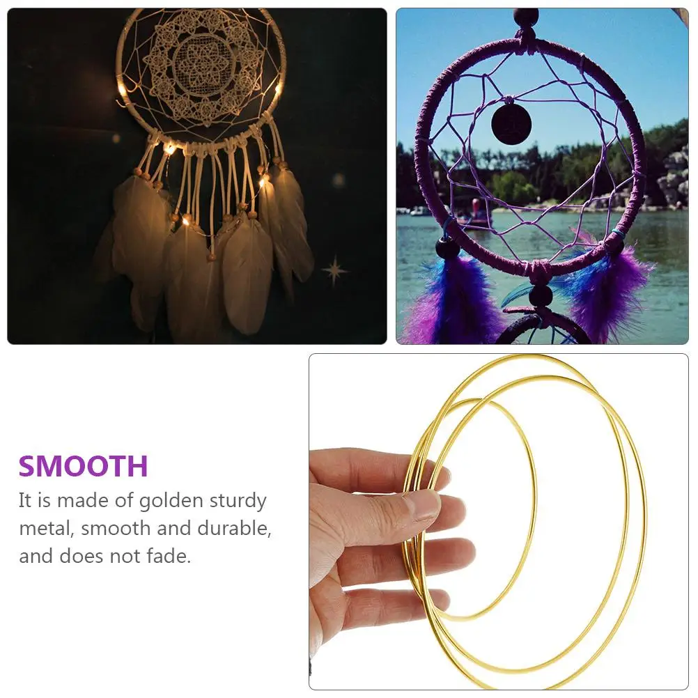 10 Pcs Dream Catcher Hoop Metal Craft Rings Safe Wear Resistant Projects Home Decor Tassel Plant Hangers Round Rings