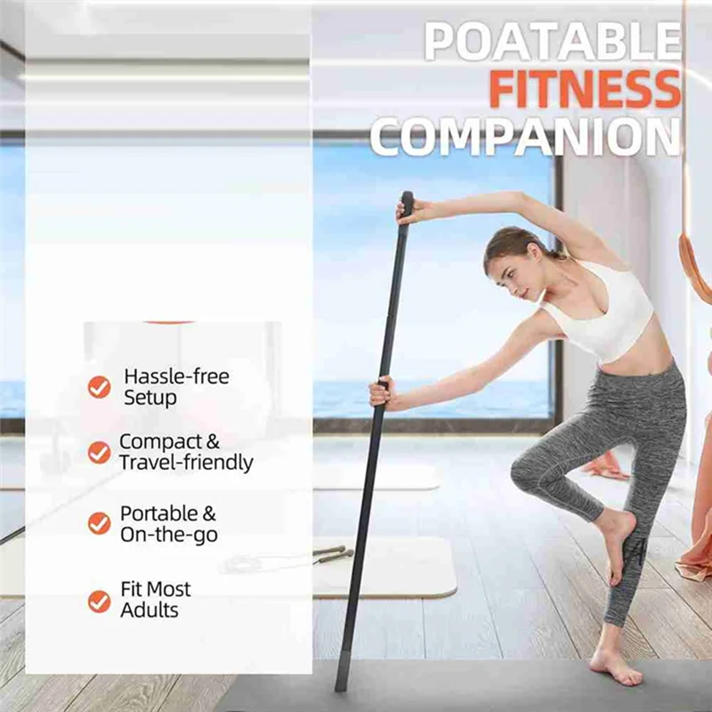 

AEF6-Yoga Stick 5 Ft Sturdy Steel Adjustable Stretching Stick For Mobility, Flexibility And Balance Versatile Exercise Stick