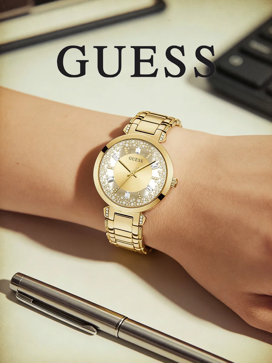 Women's Elegant Watch Round Analog Dial Gold Stainless Steel Bracelet Quartz Watch for Daily commute Graduation gift for Friend