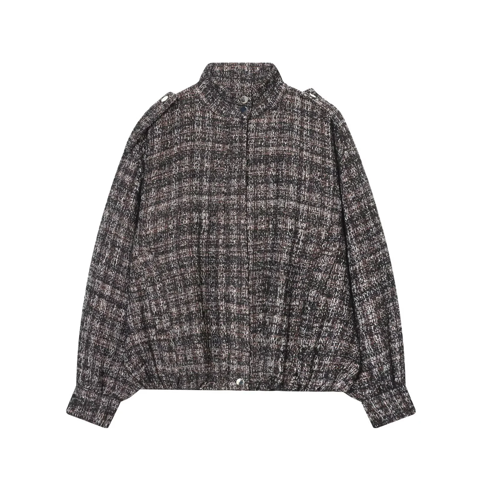 

Осенняя новая женская повседневная модная универсальная куртка-бомбер с воротником-стойкой и длинными рукавами, женская куртка-бомбер с металлической нитью