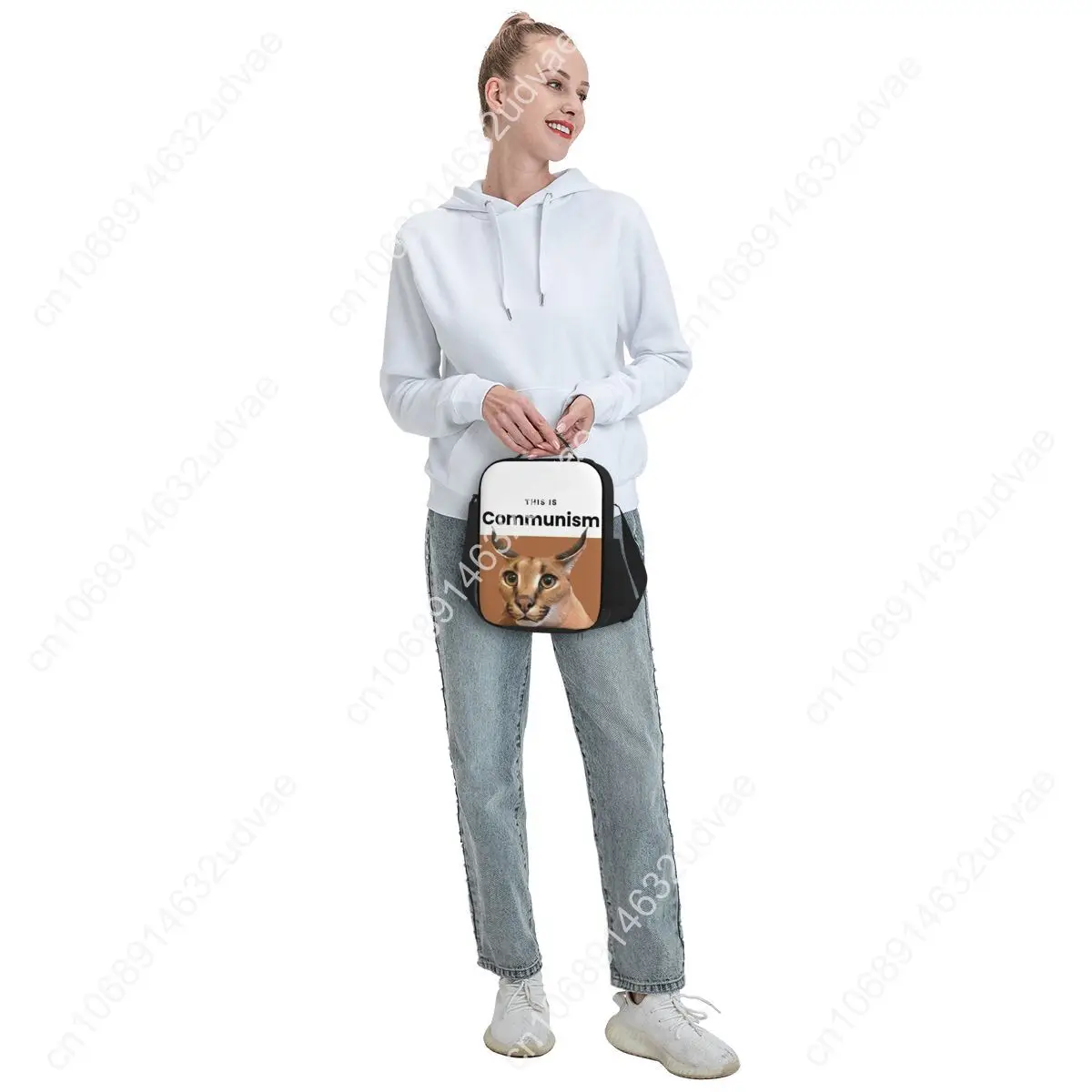 Custom Communism Floppa Cute Meme Lunch Bag Men Women Thermal Cooler Insulated Lunch Boxes for Student School