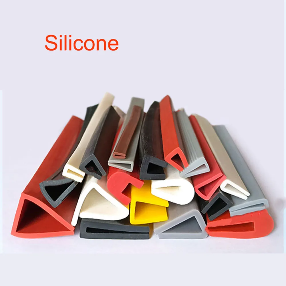 1/3/5M Silicone U-Type Edge Banding Strip Multicolor Rubber Car Door Protector Sealing Bar For Glass, Metal Panel Anti-Collision