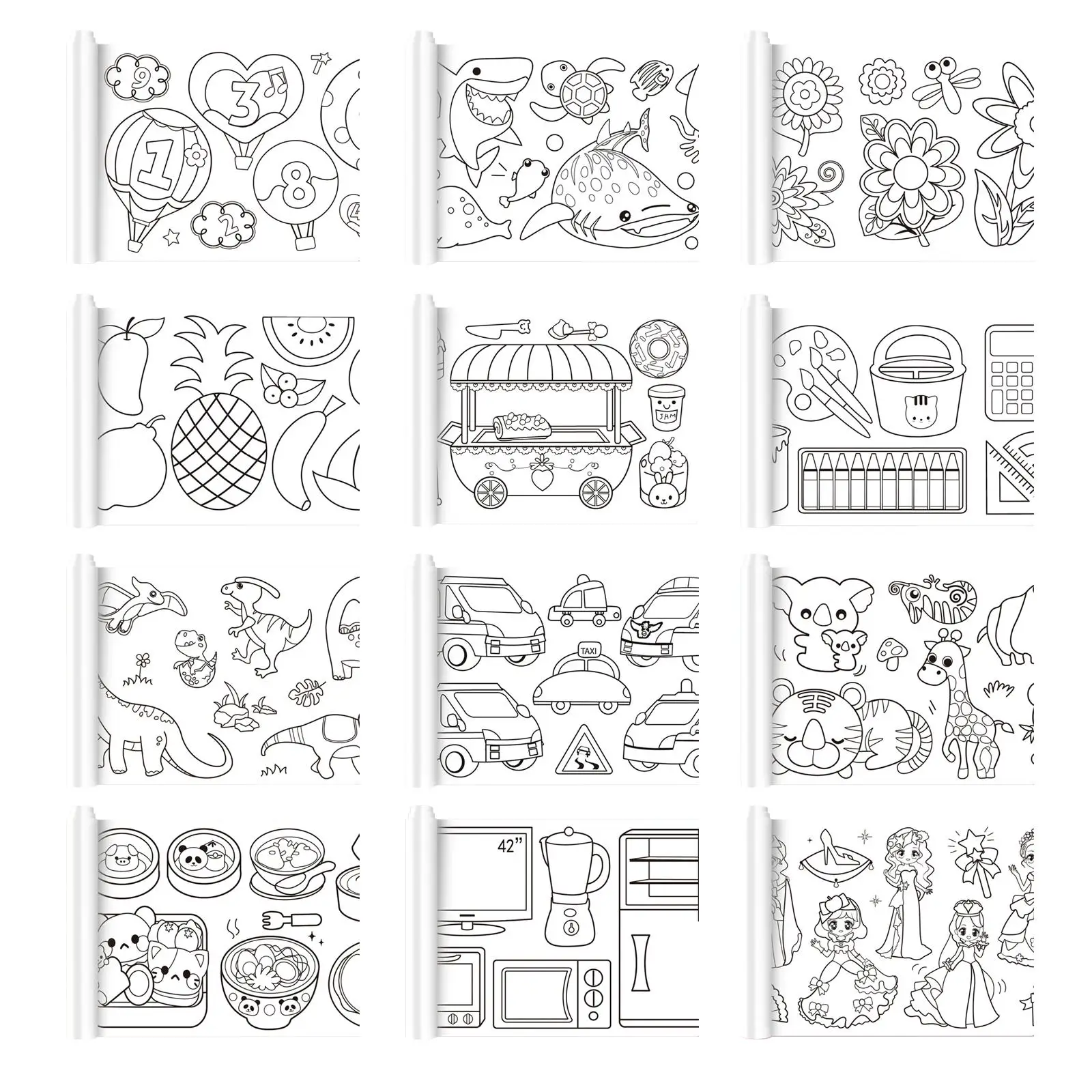 Coloring Posters Wall Coloring Stickers Painting Art Paper Roll Sticky for Marker