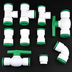 Conector de manguera rápida de ósmosis inversa de 20/25mm de buena calidad, accesorio de tubería de acuario de agua RO recta de codo de conversión ppr (polipropileno