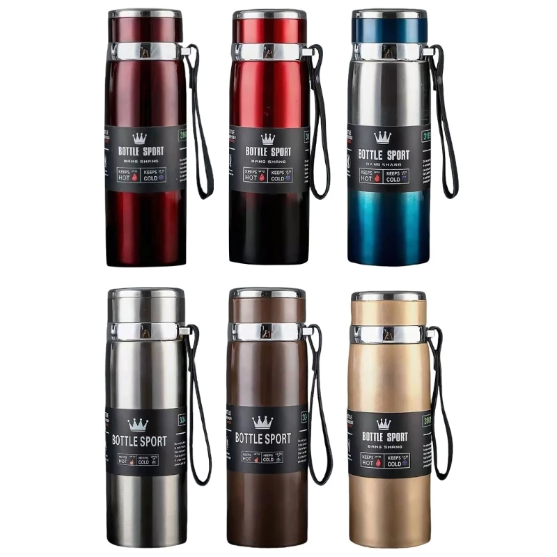 

Portable Thermal Flasks with 1000ml Capacity Insulated Cup Stainless Steel Water Bottles Drink Keep Mug