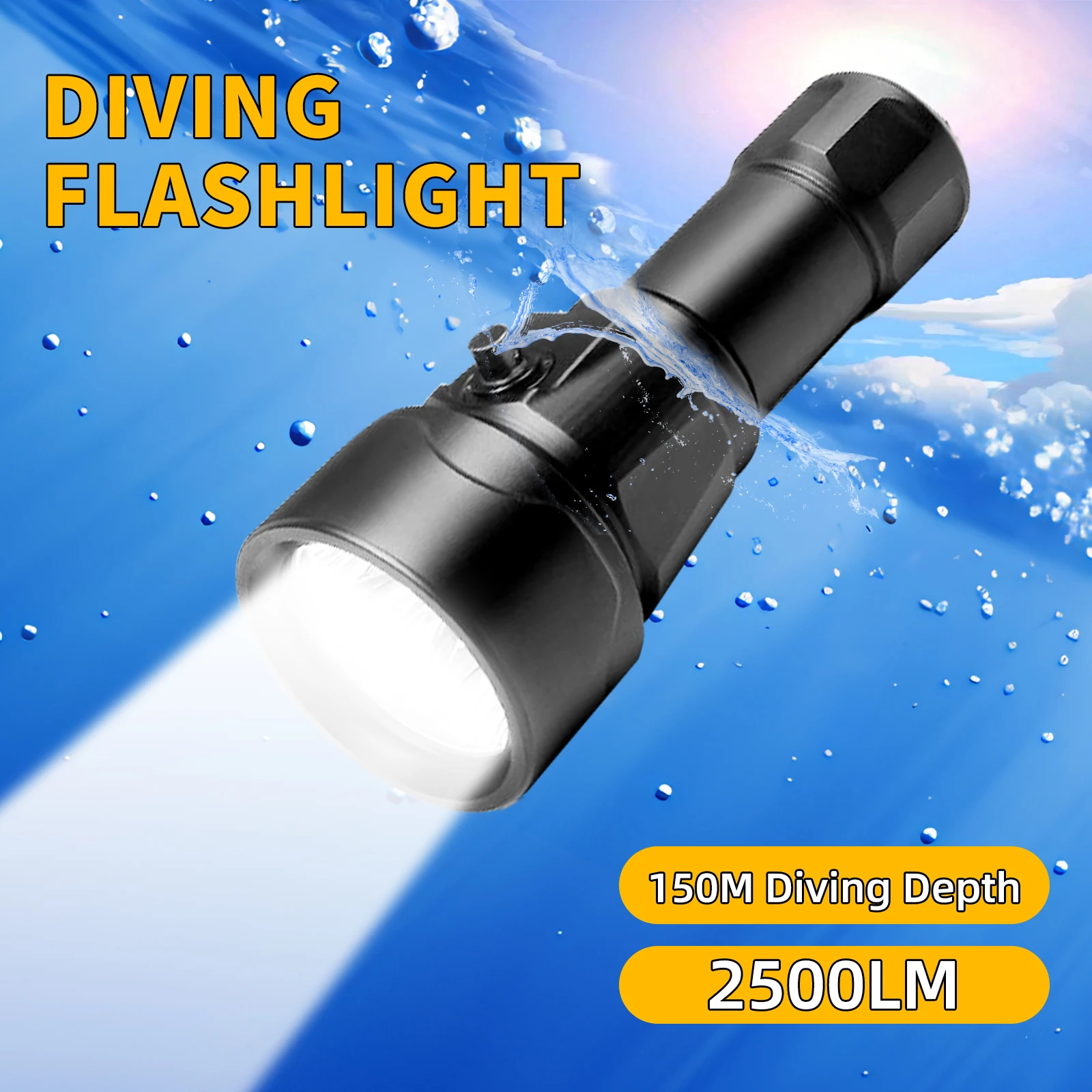 

2500Lumen 150m ND51 Professional Diving Flashlight Scuba Diving Light Waterproof Torch Highlight Lamp Scuba Diving Light