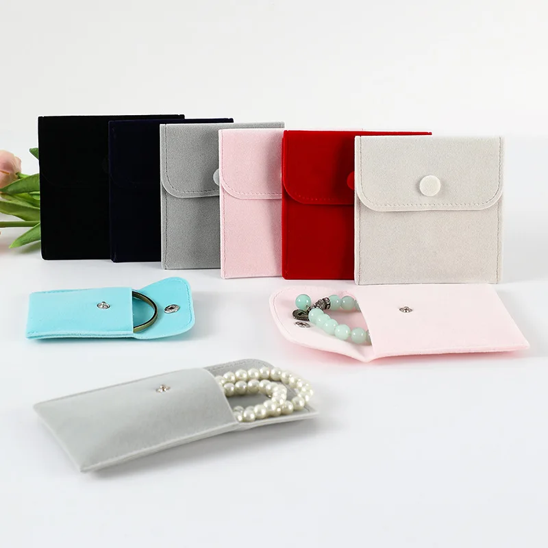 

10pcs/Lot Necklace Rings Packaging Bag Jewellery Pouch Soft Velvet Gift Bracelet Earrings Earphone Storage Button Storage Box