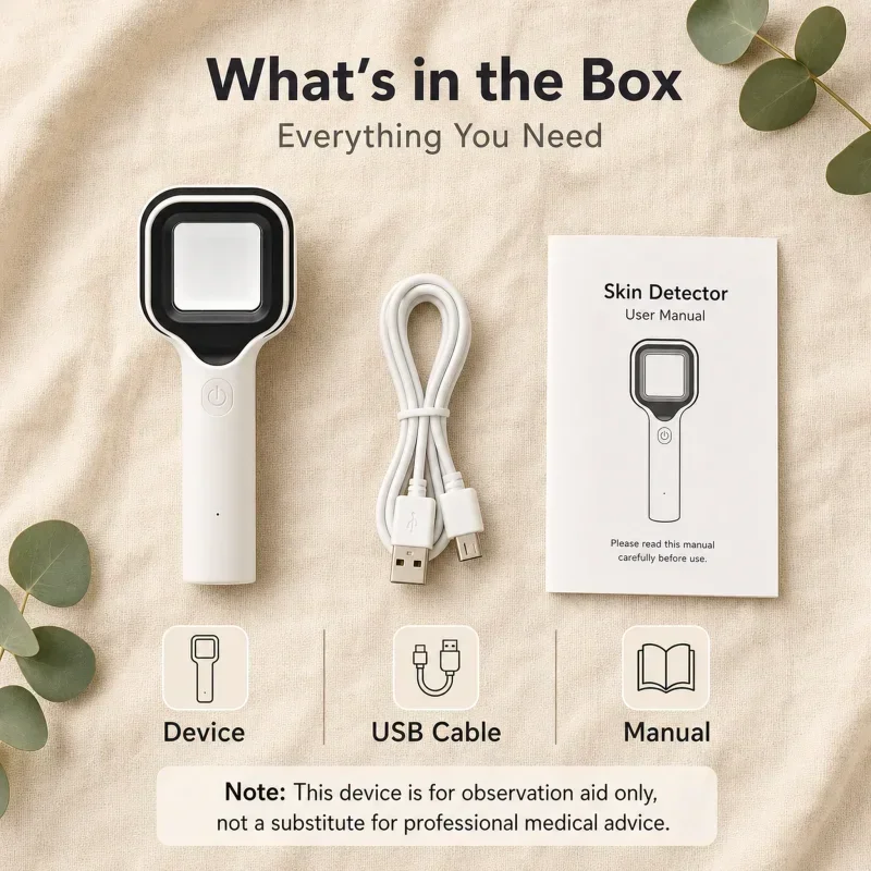 Woods Lamp Skin Analyzer Ultraviolet Detection Light, Vitiligo Examination Magnifier, Home Use Cat Ringworm Diagnostic Lamp