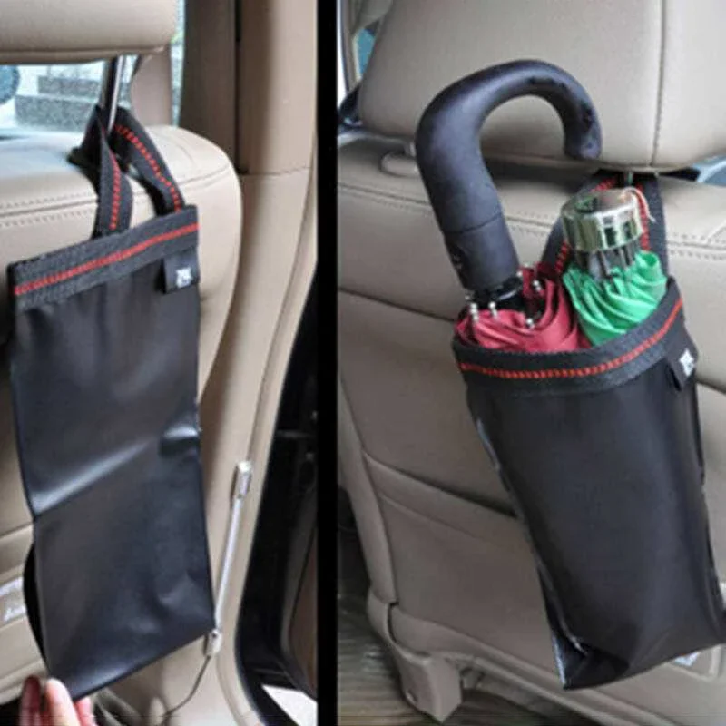 Hangable Seat Back Long Rain Umbrella Holder Waterproof Folding Design Portable Storage Bag Car Interior Auto Organizer Supply
