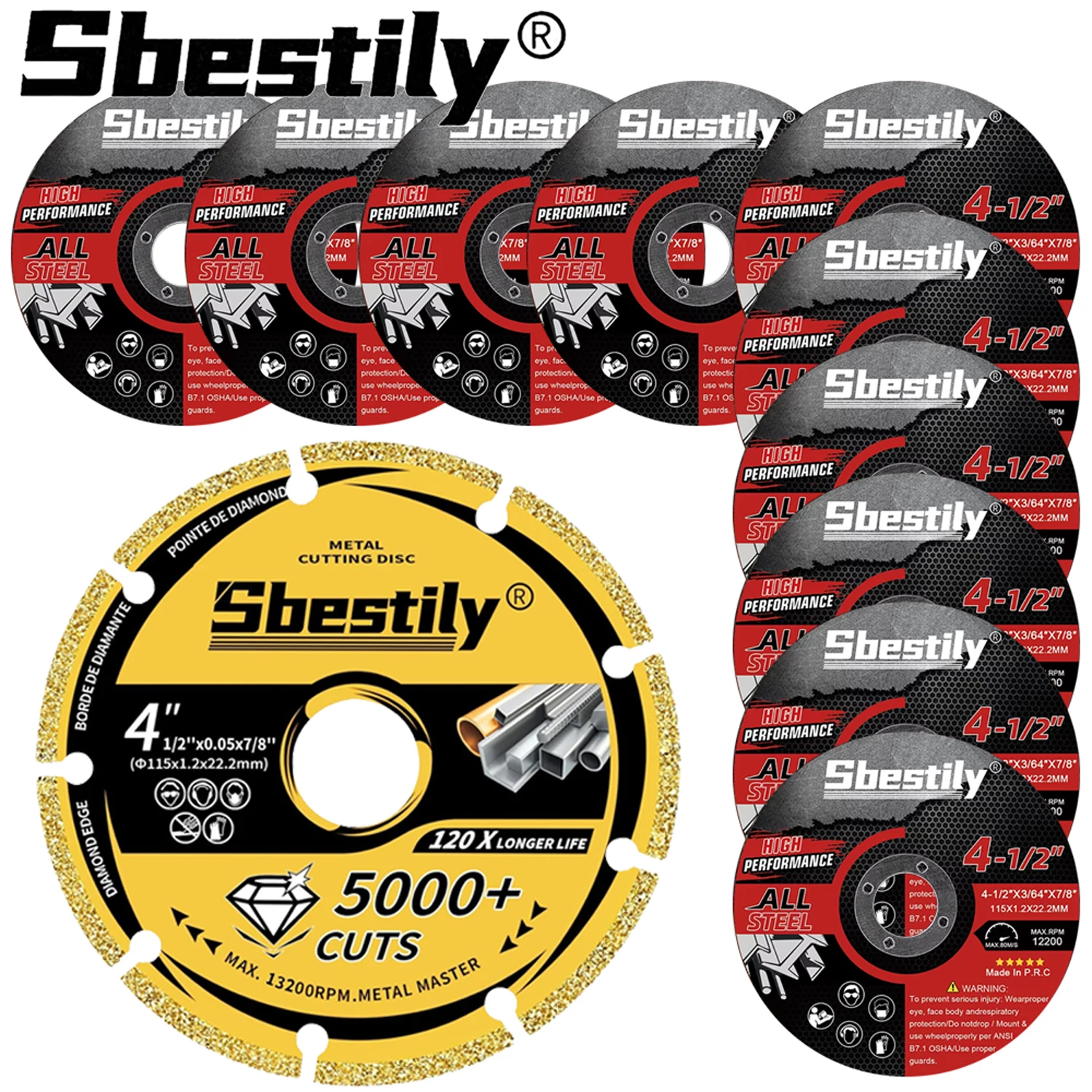11pcs 115mm Circular Resin Saw Blade Grinding Wheel Diamond Cutting Wheel Angle Grinder For Wood Iron Metal Pvc Cut