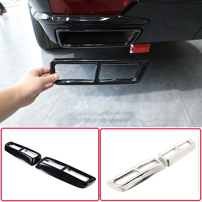 For Cadillac Escalade 2021-2024 Stainless Steel Black car styling Car Exhaust Pipe Silencer Protective Cover Car Accessories