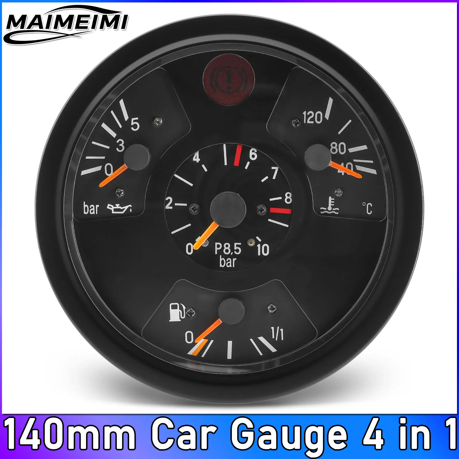 

140mm Water Temp Meter 40-120℃ Celsius Car Gauge 4 in 1 Meter Oil Pressure Meter Fuel Level Guge 24V Customized 0035406047