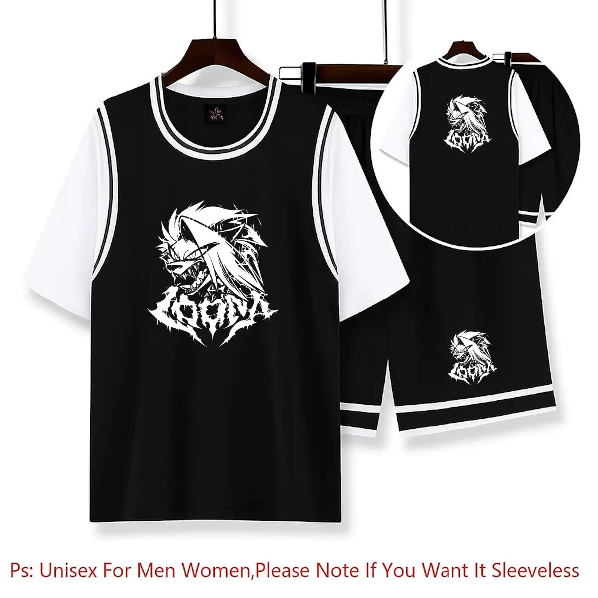 

Vivziepop Heavy Metal Loona Classic Helluva Octavia Comedy Комплекты баскетбольных рубашек Баскетбольный трикотаж Быстросохнущие футболки Стиль