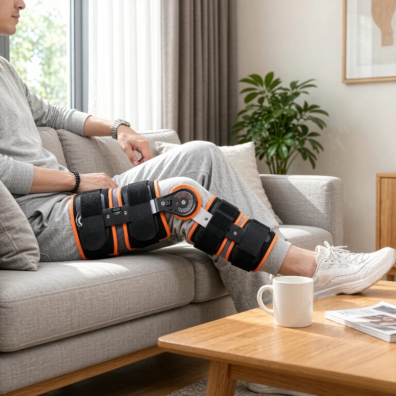 Adjustable Knee Rehabilitation Brace Large Angle Support for Lower Limb Exercise Knee Fracture Recovery Daily Use 무릎 보조기