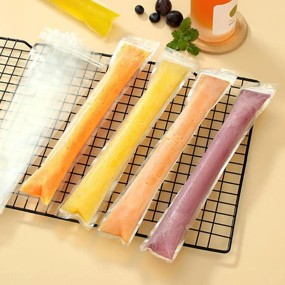 Tasteless Bags 50pcs Disposable Bags with Funnel Leak-proof Zip Seals Bpa-free Freezer Tubes for Ice Pops Yogurt Juice Smoothies