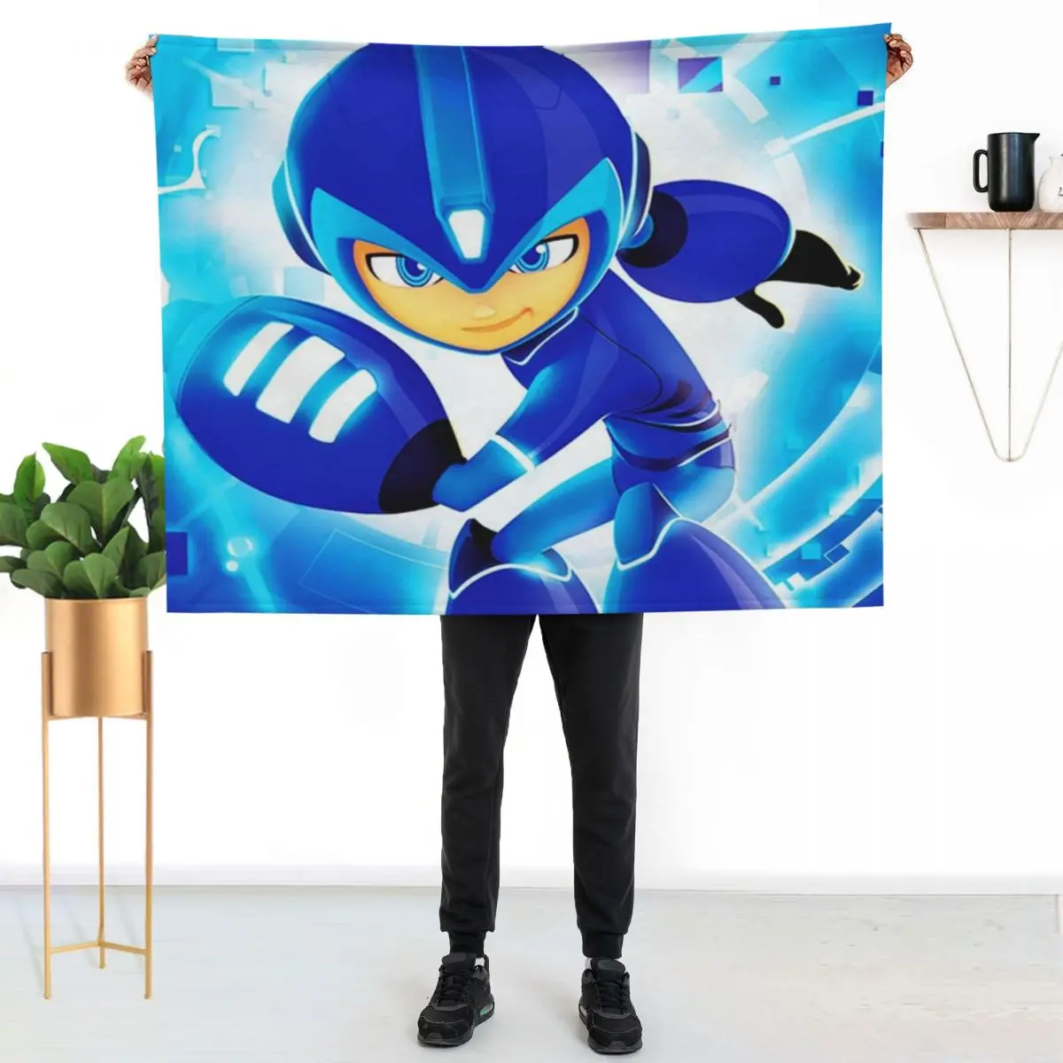 

Mega Man Fully Charged Funny Gift For Fans mega man fully charged comic Throw Blanket