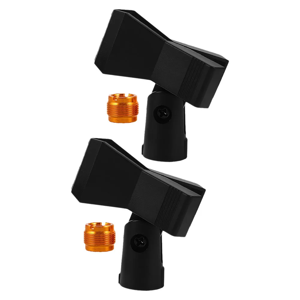 

2Sets Microphone Clip Universal Mic Holder Stand Nonslip Design with Screw Adapter for Wired Wireless Mics Stable Grip